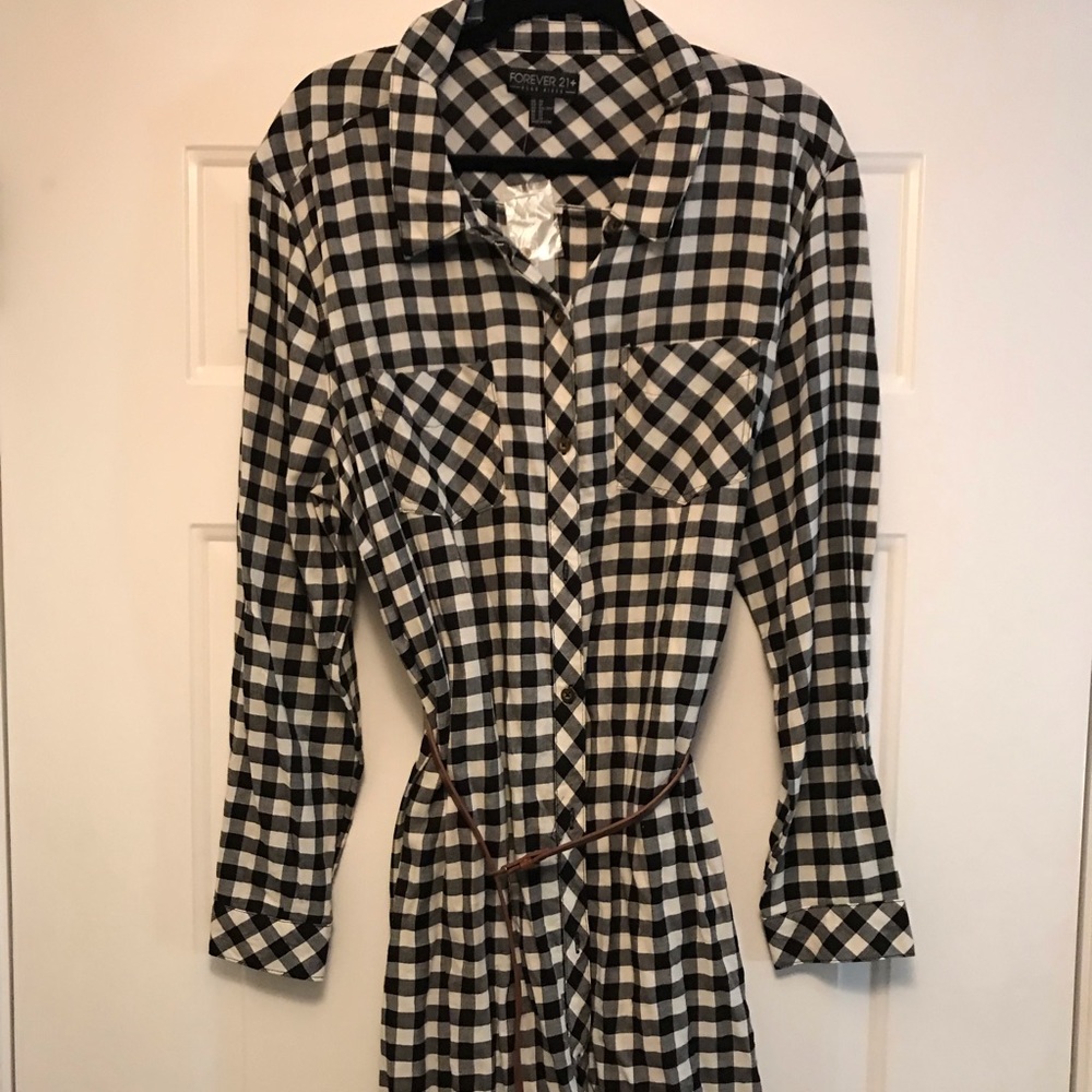 NWT Belted Checkered Dress